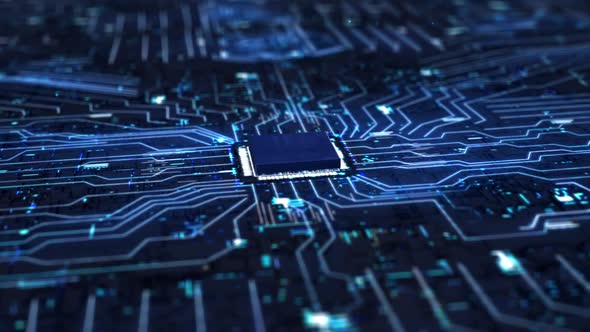 Futuristic Computing Data Circuit Board