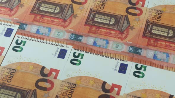 Many Fifty Euro Bills On Surface