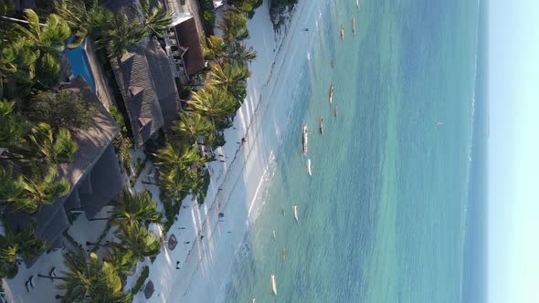 Vertical Video of the Coast of Zanzibar Island Tanzania Slow Motion alt