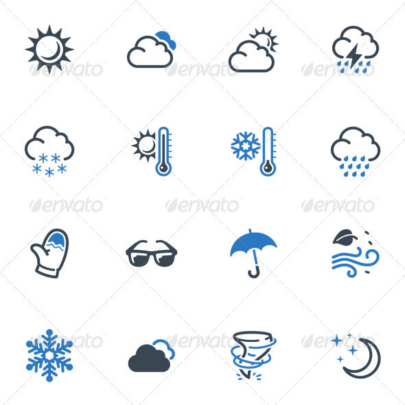 Weather Icons - Blue Series - Seasonal Icons