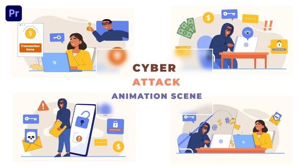Premiere Pro Cyber Attack Animated Scene
