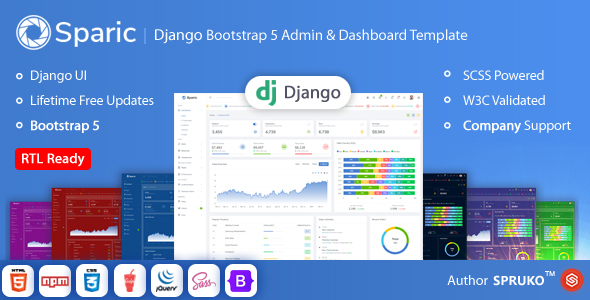 Exceptional Sparic - Django Admin and dashboard Template