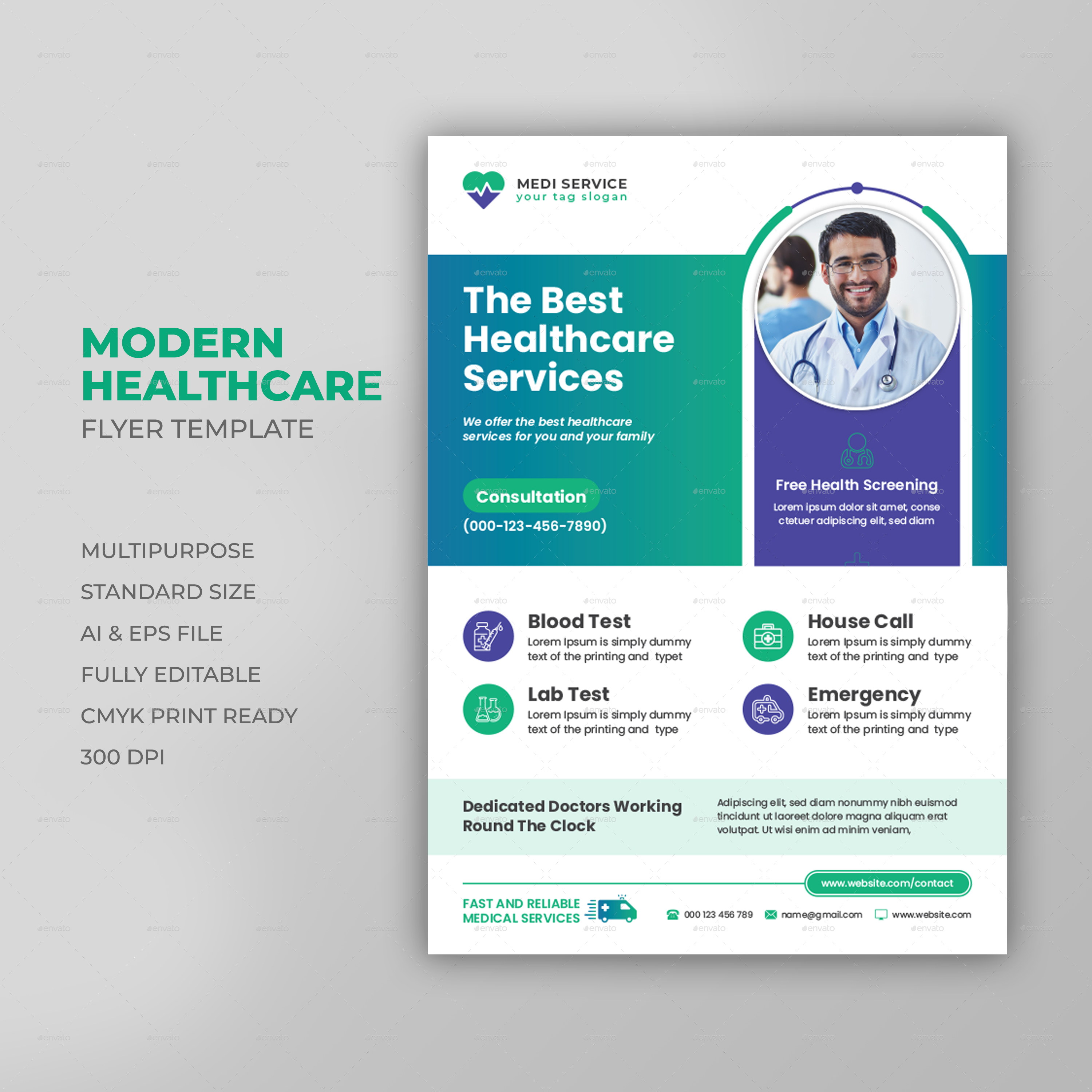 Healthcare Medical Flyer, Print Templates | GraphicRiver