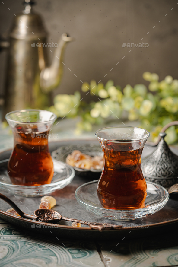 Turkish tea in traditional glass Stock Photo by ipolly80 PhotoDune
