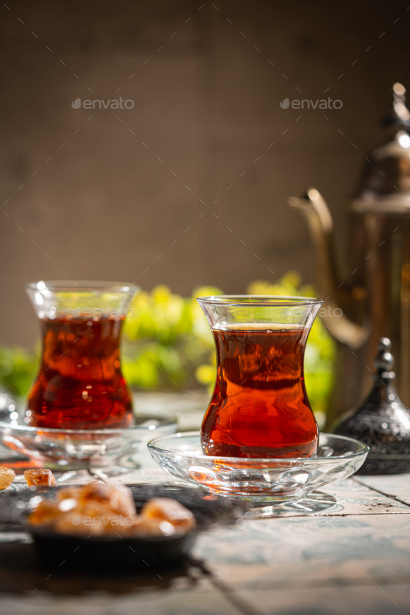 Turkish tea in traditional glass Stock Photo by ipolly80 PhotoDune