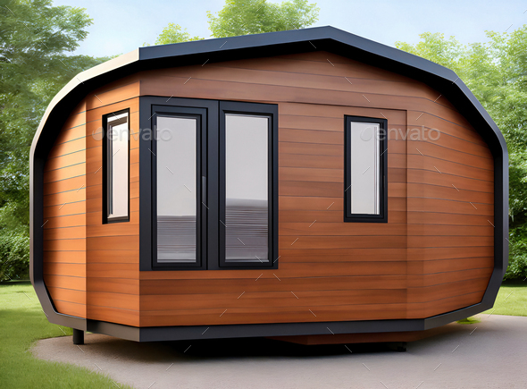 Wooden cabin. Concept design dark brown colour. - Stock Photo - Images
