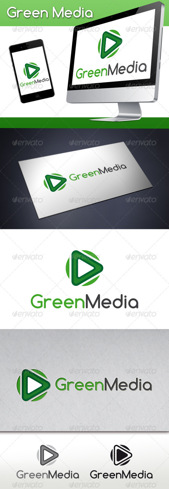 Green Media Logo Template - Objects Logo Templates