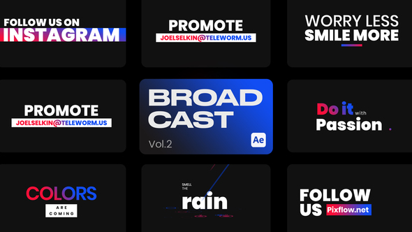 Broadcast Titles II  for After Effects Titles template preview