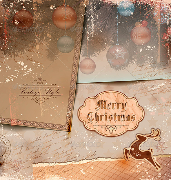 Vintage Christmas Background - Christmas Seasons/Holidays