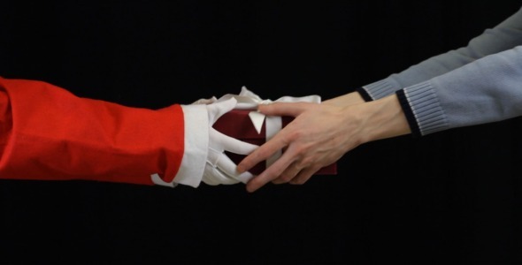 Santa Giving Present to Male alt