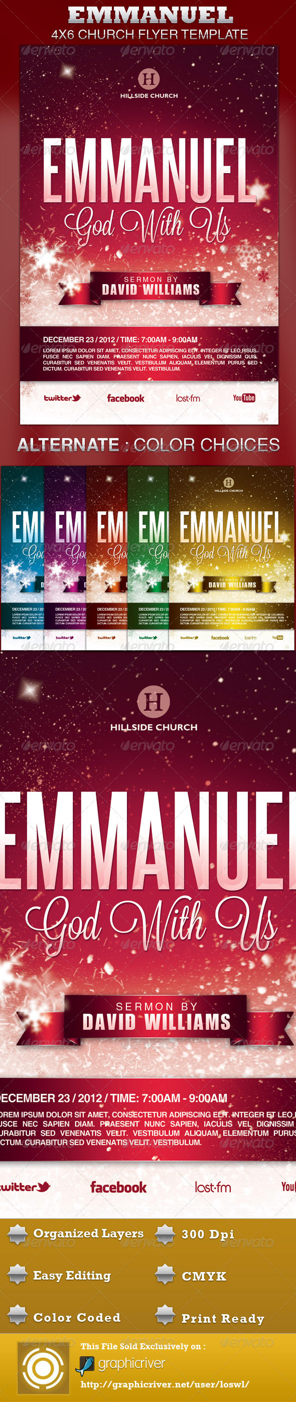 Emmanuel Church Flyer Template - Church Flyers