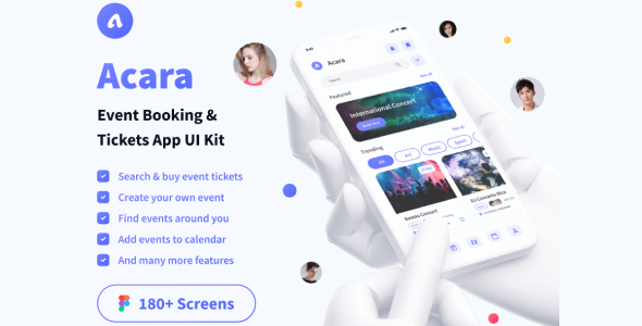Acara - Event Booking & Tickets   Flutter App Ui Template(Figma Included)