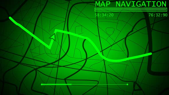Green color map routing animation. A 272