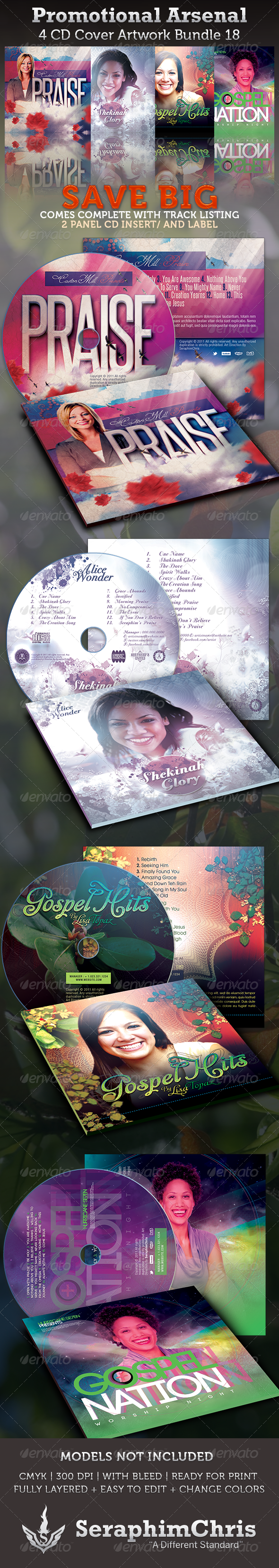 Promotional Arsenal CD Cover Artwork Bundle 18 - CD & DVD Artwork Print Templates