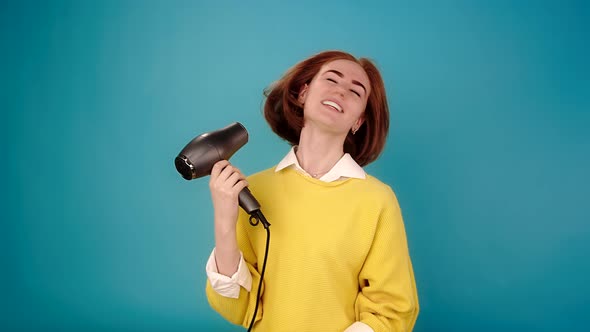 Model with Hair Waved By Hairdryer alt