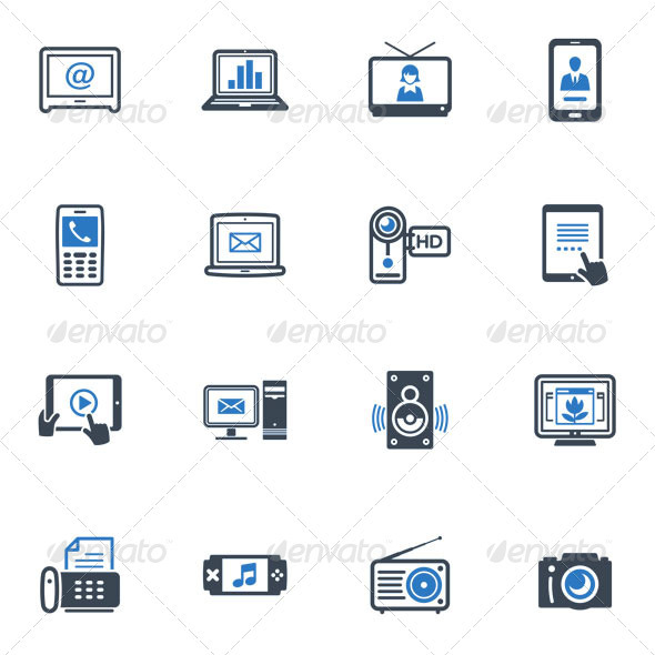 Electronics Icons - Blue Series - Technology Icons