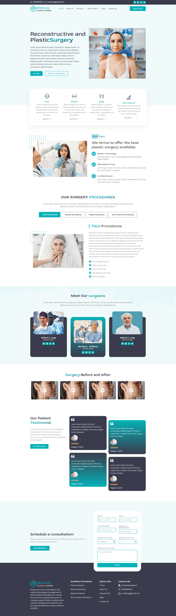 Medisurg - Plastic Surgery Clinic Elementor Template Kit