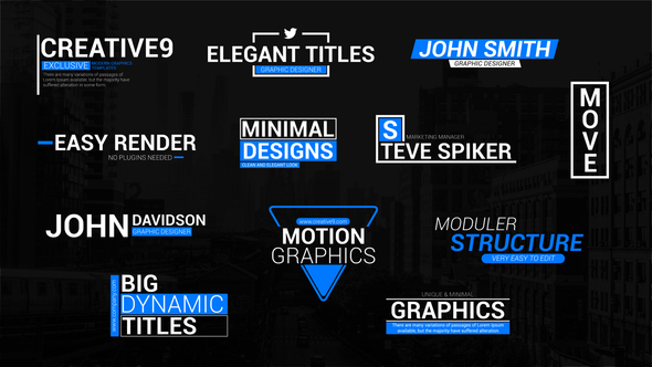 Elegant Lower Third Titles Elements template preview
