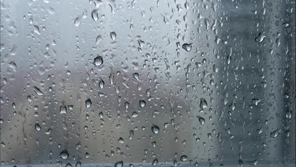Sad Loneliness Glass Window at Rain Day