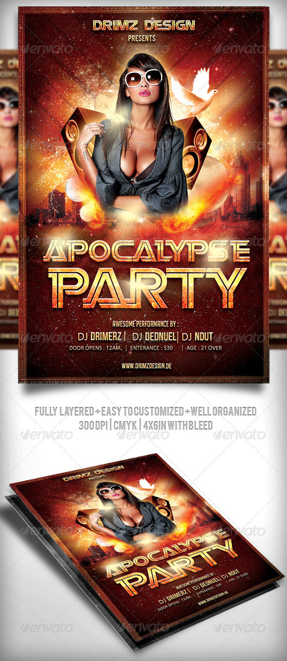 Apocalypse Party Flyer - Clubs & Parties Events