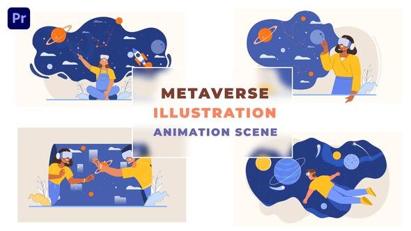 VR Goggles Metaverse Illustration Animated Scene