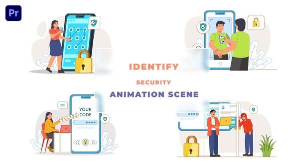 Mobile Lock Identify Security Animation Scene