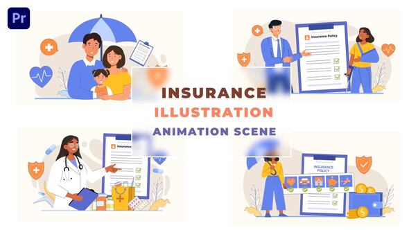 Family Medical Insurance Animation Scene
