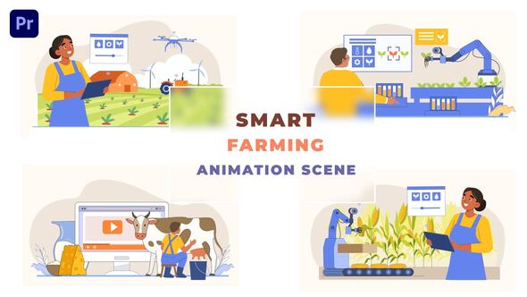 Smart Farming Technology Animation Scene