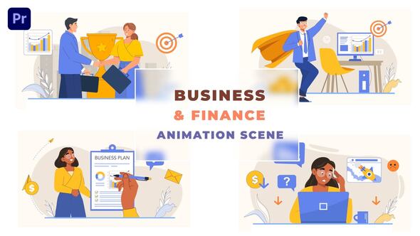 Business Finance Growth Animation Scene