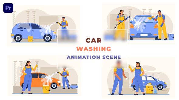 Best Car Washing Centre Animation Scene