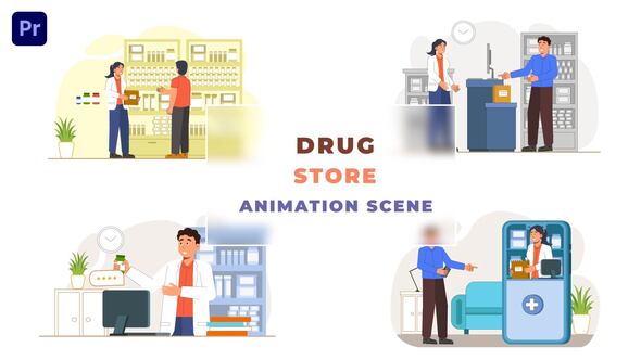 Pain Killer Drug Store Animation Scene