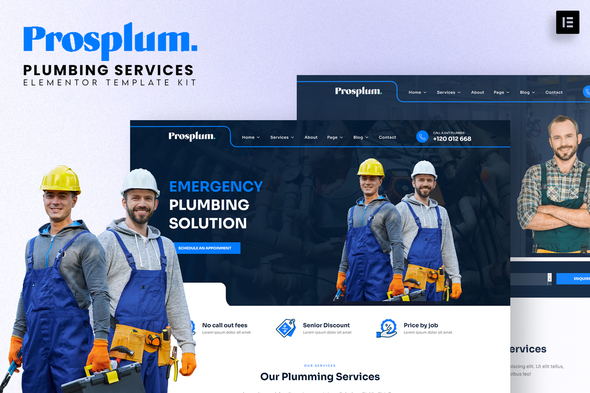 Prosplum - Plumbing Services Elementor Template Kit