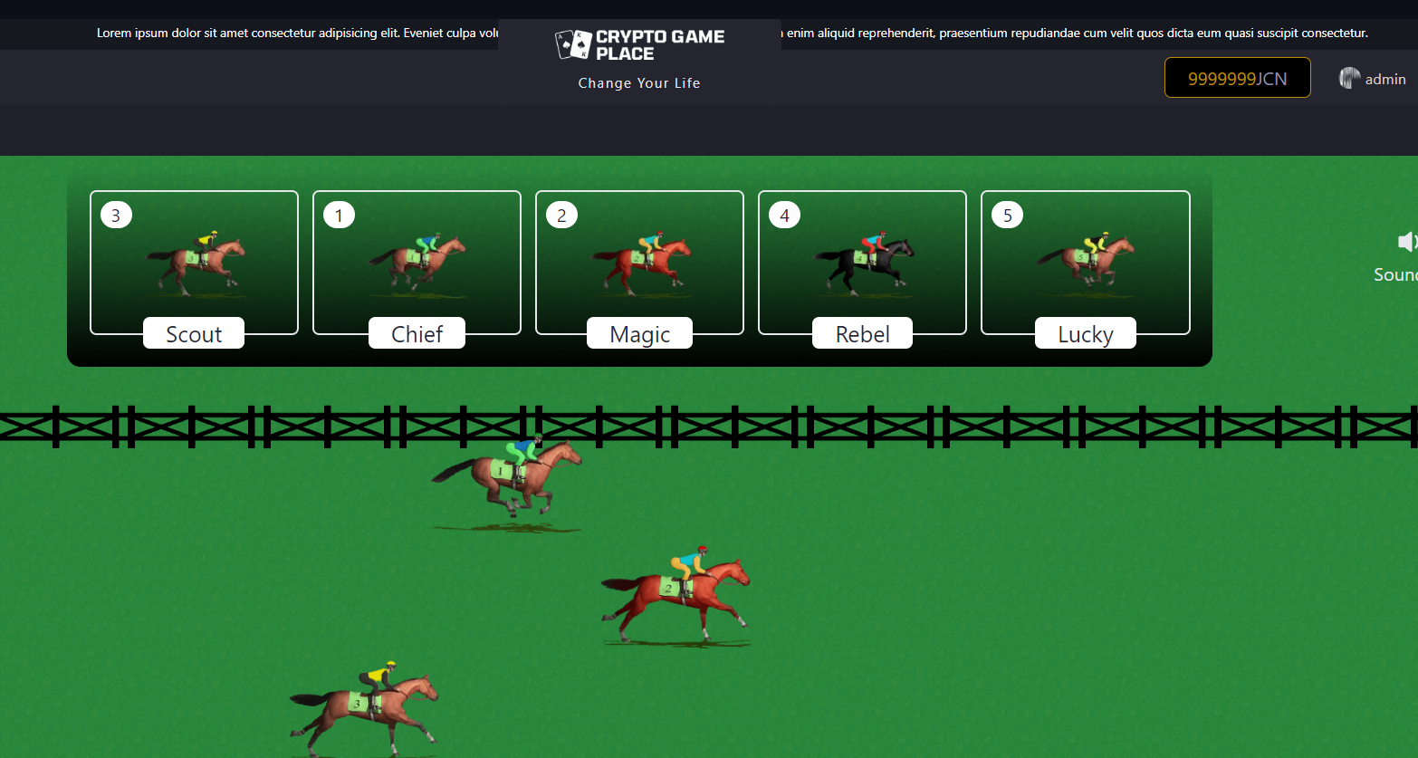 Horse Race Game Cryptocurrency by CryptoGamePlace CodeCanyon