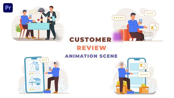 Online Customer Review Animation Scene