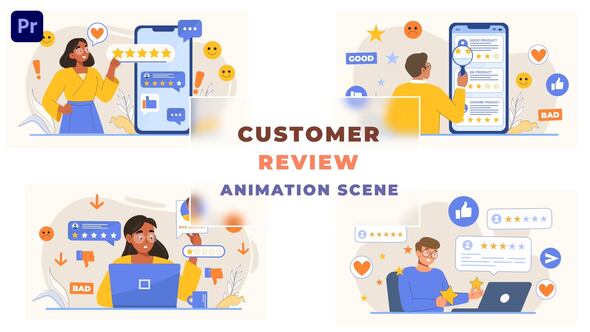 Customer Review Concept Animation Scene