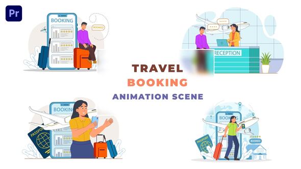 Online Travel Booking Animation Scene