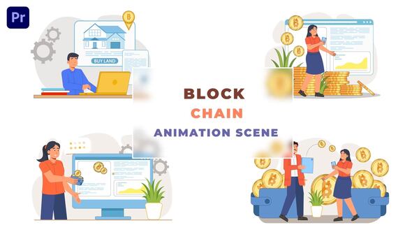 Blockchain Bitcoin Animation Scene
