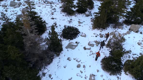 Mountaineers Walking In Winter alt