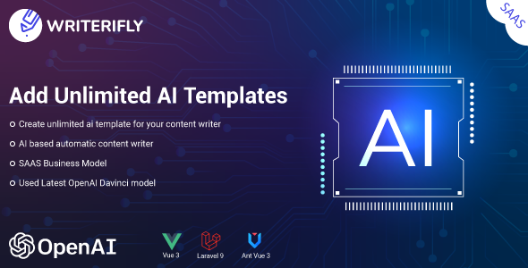 Writerifly  OpenAI Writer Assistant With Dynamic Writing Templates (SAAS)