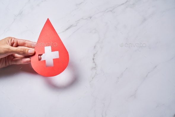 blood drop paper cut, world blood donor day, red cross to give blood.world hemophilia day concept
