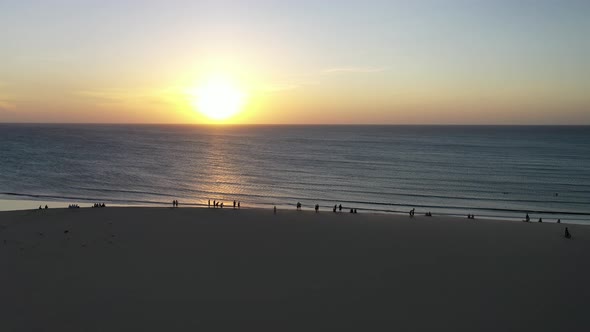 Jericoacoara Brazil. Sunset sky at tropical scenery for vacation travel. alt