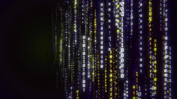 Looping Digital Binary Data Streaming Code Matrix Background