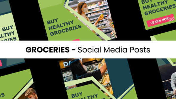 Groceries - Social Media Posts Elements template preview
