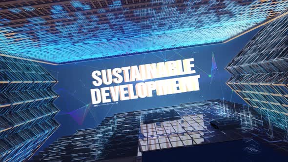 Digital Skyscrapers Business Word   Sustainable Development