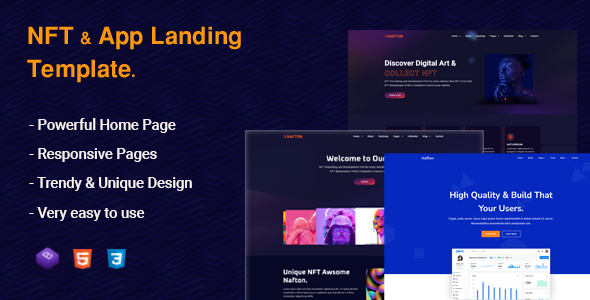 Nafton -  App Landing & NFT HTML Template