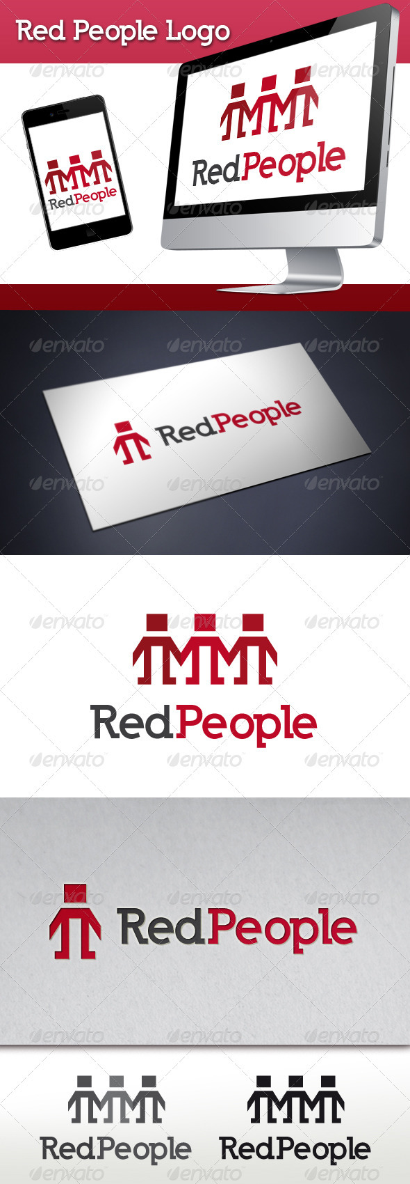 Red People Logo Template - Humans Logo Templates
