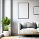 Minimal Frame Mockup with modern minimal bright interior. Frames 4:5 and 1:1 aspect ratio. - PhotoDune Item for Sale