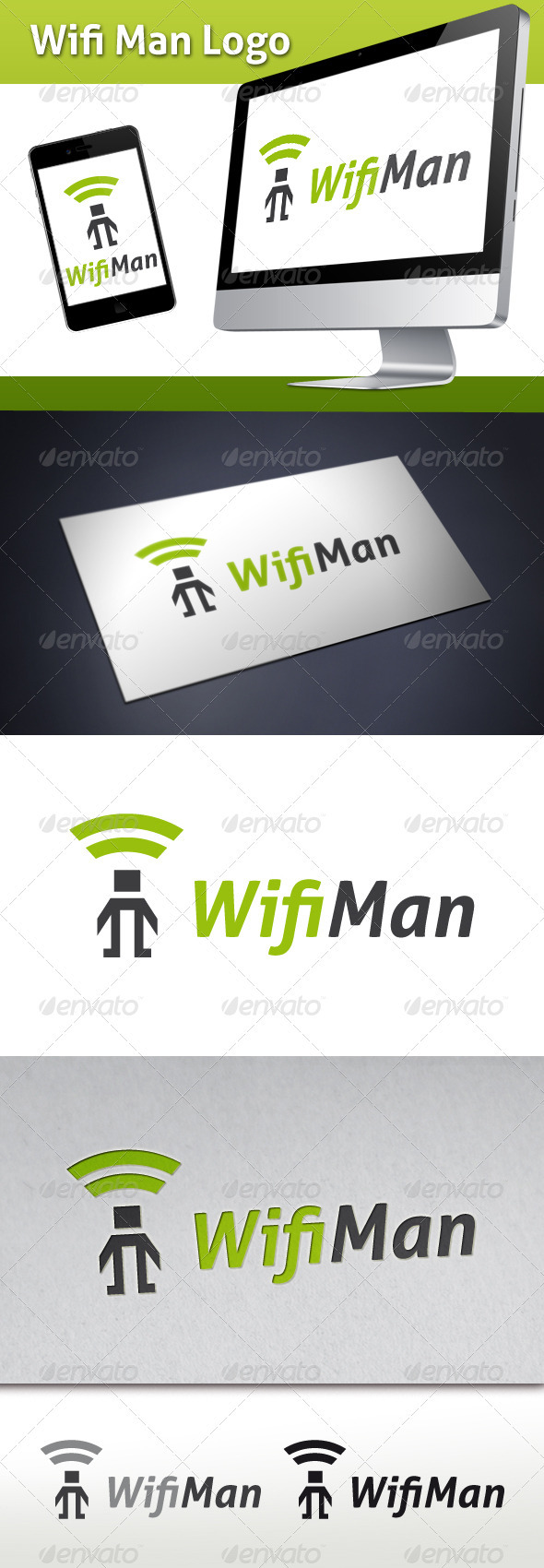 Wifi Man Logo Template - Humans Logo Templates