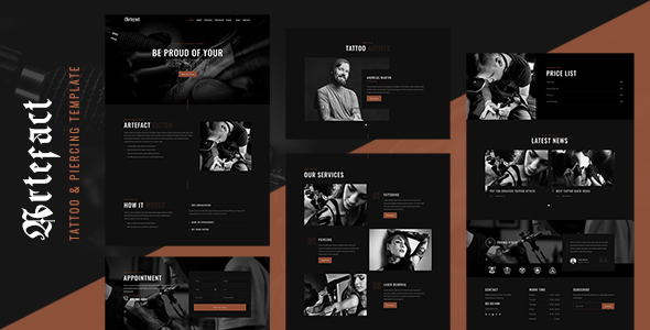 Artefact - Tattoo Piercing Studio Template
