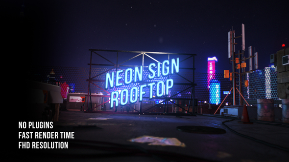 Neon Rooftop Logo Reveal